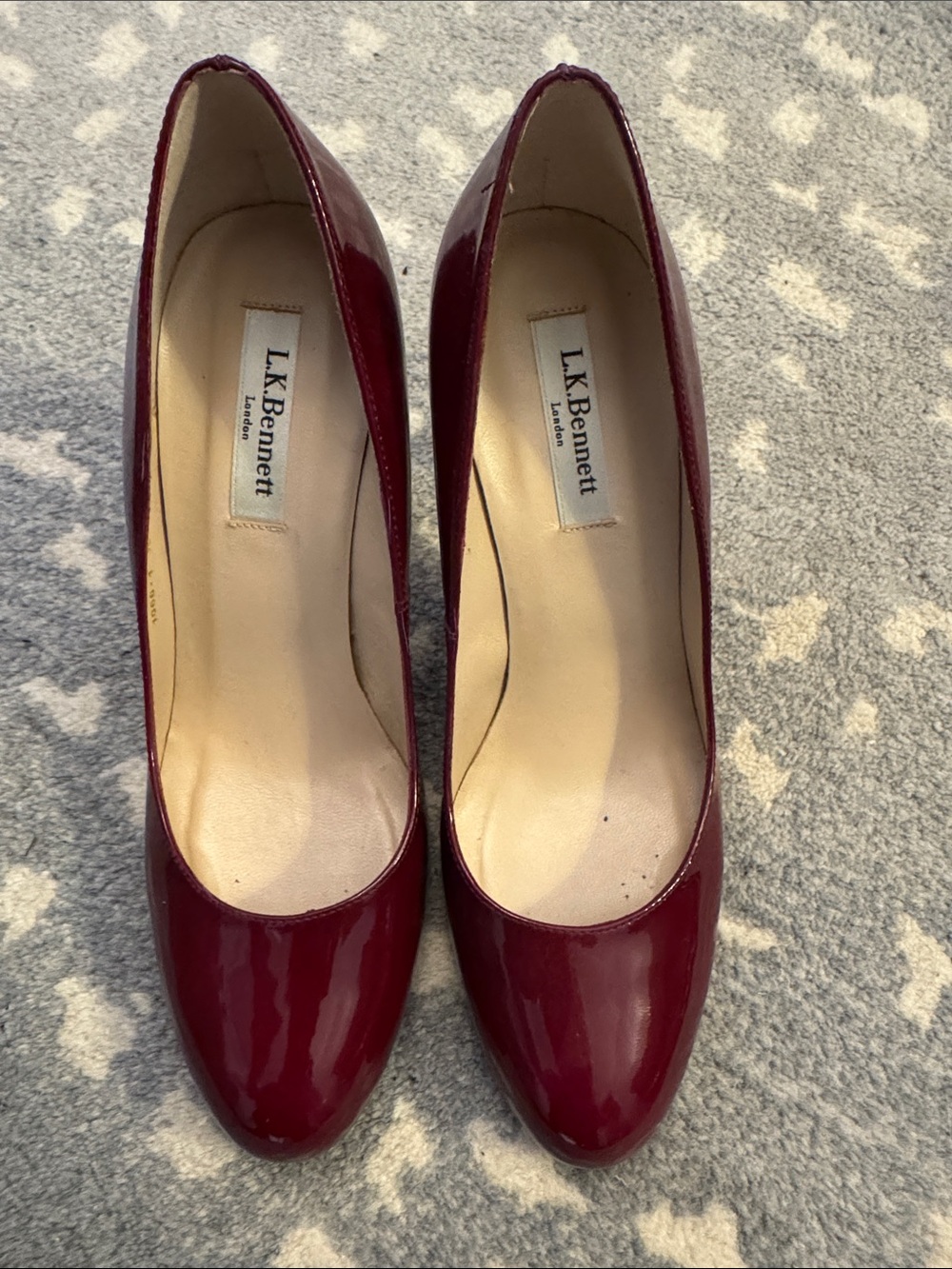 LK Bennett Patent Leather Pumps in Deep Wine,38